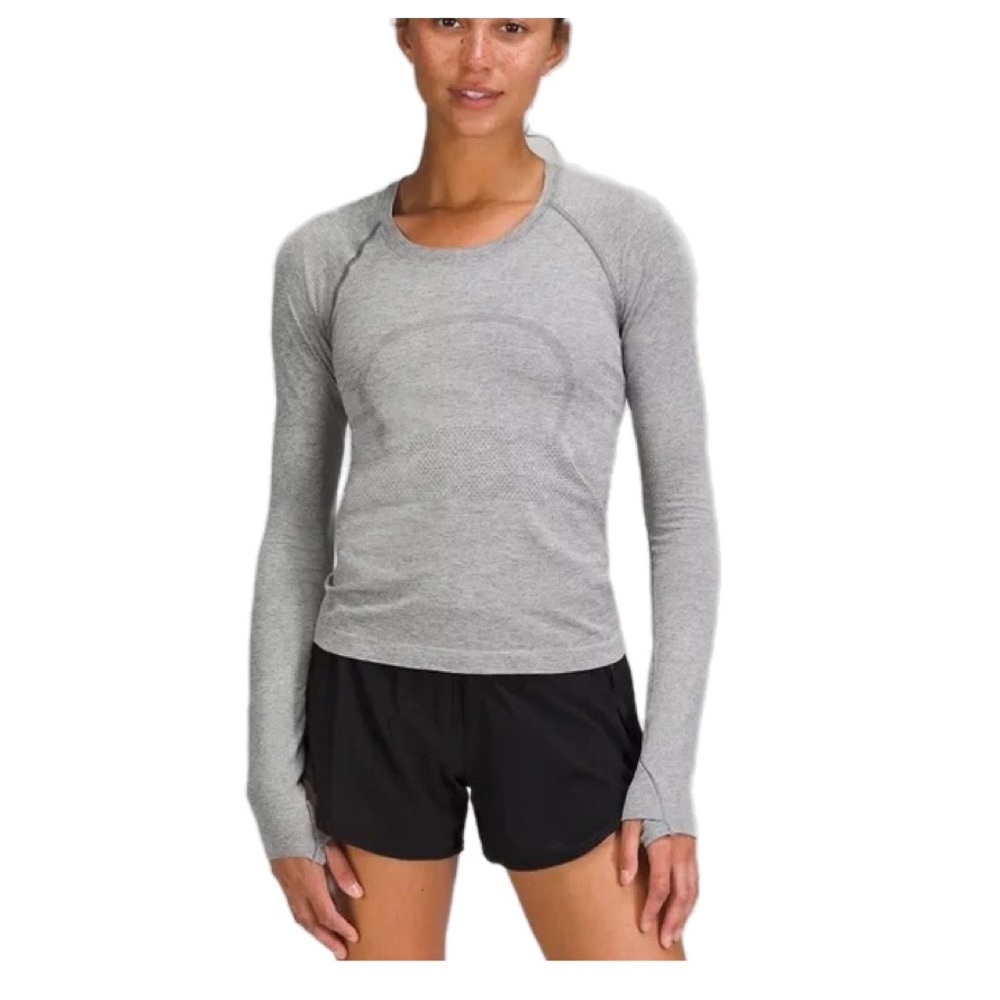 ** SOLD** lululemon Swiftly Tech Long-Sleeve Shirt 2.0 Race Length - Slate/White